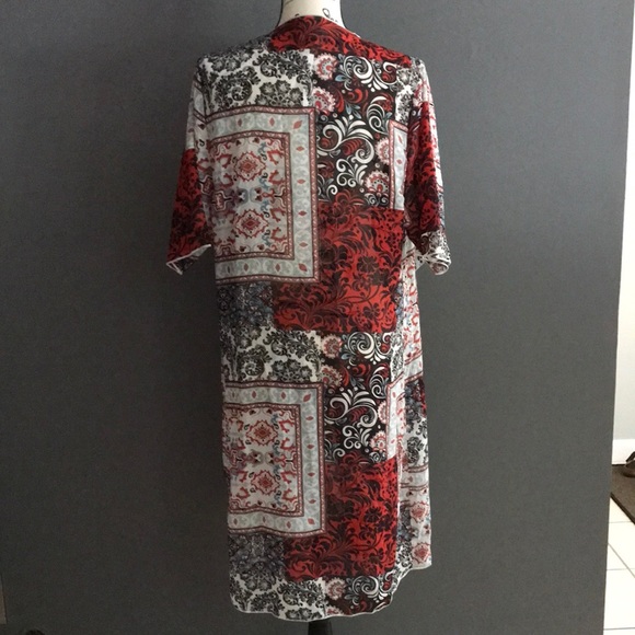 Mixed print boho-vibe LuLaRoe Shirley kimono - Picture 5 of 10